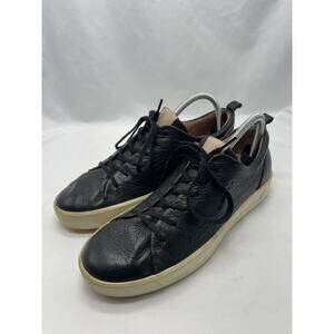 Ecco Shoes Black Soft Leather Lace Up Sneaker Casual Golf WMN 41 US 10